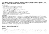 ORACLE JAVA CERTIFICATION –QUESTIONS AND CORRECT ANSWERS (VERIFIED ANSWERS)