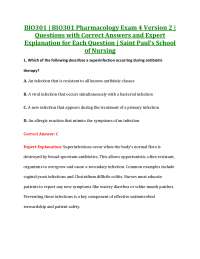 BIO301 | BIO301 Pharmacology Exam 4 | Questions with Correct Answers
