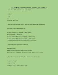 JAVASCRIPT Exam Questions and Answers Latest Graded A+