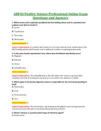 ARPAS Poultry Certification Exam Questions and Answers