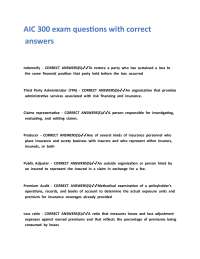 AIC 300 exam questions with correct answers.