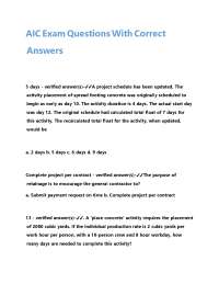 AIC Exam Questions With Correct Answers