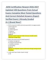 AEM Certification Newest 2026-2027 Updated 100 Questions From Actual Exams Complete Mos