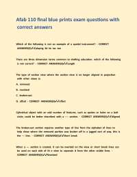 Afab 110 final blue prints exam questions with correct answers.