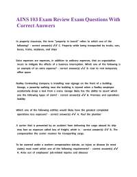 AINS 103 Exam Review Exam Questions With Correct Answers