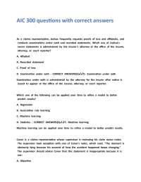 AIC 300 questions with correct answers