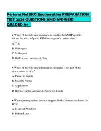 Perform NetBIOS Enumeration PREPARATION TEST 2026 QUESTIONS AND ANSWERS GRADED A+