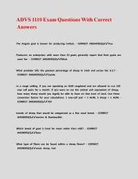 ADVS 1110 Exam Questions With Correct Answers