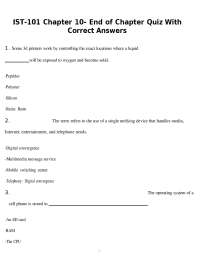 IST-101 Chapter 10- End of Chapter Quiz With Correct Answers