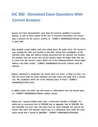 AIC 300 - Simulated Exam Questions With Correct Answers.