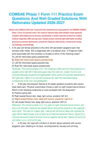 COMSAE Phase 1 Form 111 Practice Exam Questions And Well Graded Solutions With Rationales