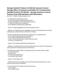Georgia Variable Products (12-GA-62) insurance license Georgia Office of Insurance and Saf