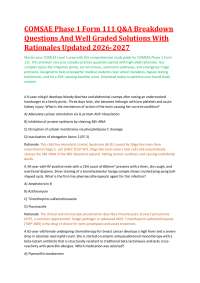 COMSAE Phase 1 Form 111 Q&A Breakdown Questions And Well Graded Solutions With Rationales