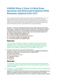 COMSAE Phase 1 Form 114 Real Exam Questions And Well Graded Solutions With Rationales Upda