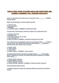 FIN310 FINAL EXAM ICLICKER AND SLIDE QUESTIONS AND CORRECT ANSWERS 100% VERIFIED 2026-2027