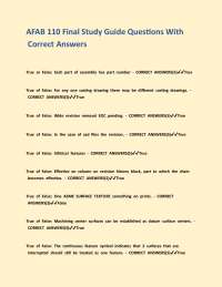 AFAB 110 Final Study Guide Questions With Correct Answers