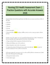 Nursing 253 Health Assessment Exam | Practice Questions with Accurate Answers 2026