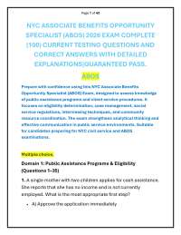 NYC ASSOCIATE BENEFITS OPPORTUNITY SPECIALIST (ABOS) 2026 EXAM