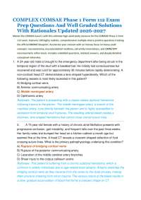 COMPLEX COMSAE Phase 1 Form 112 Exam Prep Questions And Well Graded Solutions With Rationa
