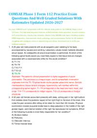 COMSAE Phase 1 Form 112 Practice Exam Questions And Well Graded Solutions With Rationales
