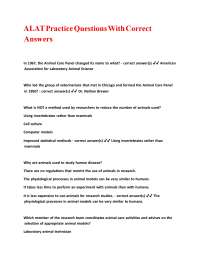 ALAT Practice Questions With Correct Answers,