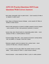 AINS 101 Practice Questions 2025 Exam Questions With Correct Answers.