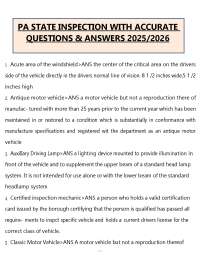PA State Inspection Questions and Answers (PDF) | 2026 Exam Practice