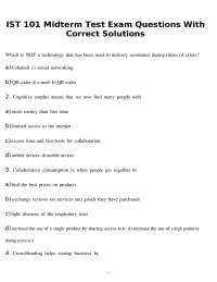 IST 101 Test Exam Questions With Correct Solutions