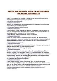 PRAXIS DHH 5272 NEW SET WITH 100% VERIFIED SOLUTIONS 2026 UPDATE!!