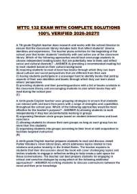 MTTC 132 EXAM WITH COMPLETE SOLUTIONS 100% VERIFIED 2026-2027!!