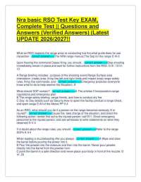 Nra basic RSO Test Key EXAM, Complete Test || Questions and Answers (Verified Answers) (