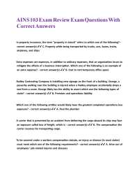 AINS 103 Exam Review Exam Questions With Correct Answers.