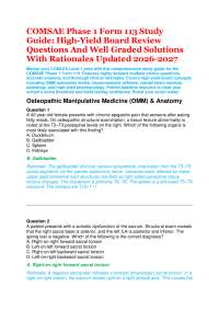 COMSAE Phase 1 Form 113 Practice Exam Questions And Well Graded Solutions With Rationales