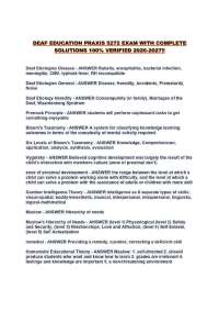 DEAF EDUCATION PRAXIS 5272 EXAM WITH COMPLETE SOLUTIONS 100% VERIFIED 2026-2027!!