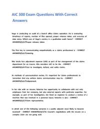 AIC 300 Exam Questions With Correct Answers,.