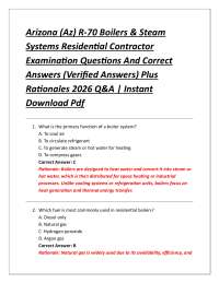 Arizona (Az) R-70 Boilers & Steam Systems Residential Contractor Examination Questions