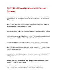 ALAT Final Exam Questions With Correct Answers ,