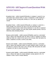 AINS 103 - All Chapters Exam Questions With Correct Answers