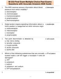 BI 232 Final Exam Multiple Choice Past Exams Questions with Accurate Answers 2026 Guide