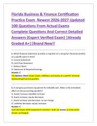 Florida Business & Finance Certification Practice Exam Newest 2026-2027 Updated 100 Que