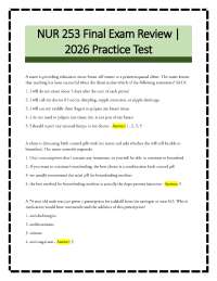 NUR 253 Final Exam Review | 2026 Practice Test
