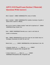 ADVS 1110 Final Exam (Section 2 Material) Questions With Answers
