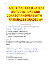 AHIP Final Exam Prep: 200+ Medicare Questions & Rationales 2026/2027