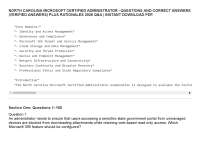 NORTH CAROLINA MICROSOFT CERTIFIED ADMINISTRATOR –QUESTIONS AND CORRECT ANSWERS (VERIFIED