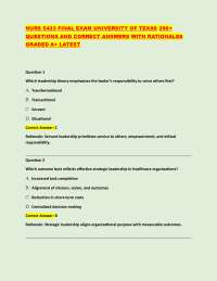 NURS 5433 Leadership Final Exam UT Austin 200 Q&A can You generate SEO titles (under 90 ch