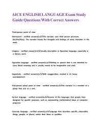 AICE ENGLISH LANGUAGE Exam Study Guide Questions With Correct Answers.