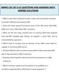 Ammo CDC Set A (PDF) | 2026 Exam Questions & Answers | Military Training