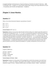 Complete Test Bank for Biomechanics of Sport and Exercise, 4th Edition by Peter M. McGinni