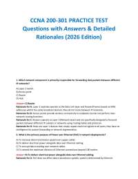 CCNA 200-301 PRACTICE TEST Questions with Answers & Detailed Rationales (2026 Edition)