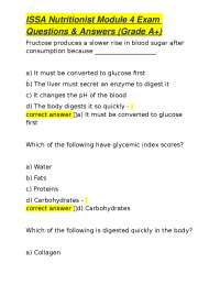 ISSA Nutritionist Module 4 Exam Questions & Answers (Grade A+)